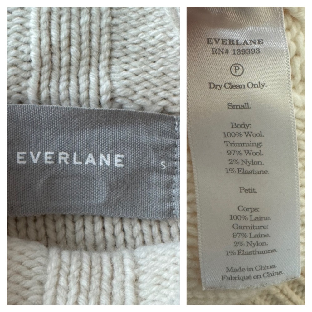 Everlane Wool Cream Cable Knit Mock Neck Sweater - Picture 8 of 10